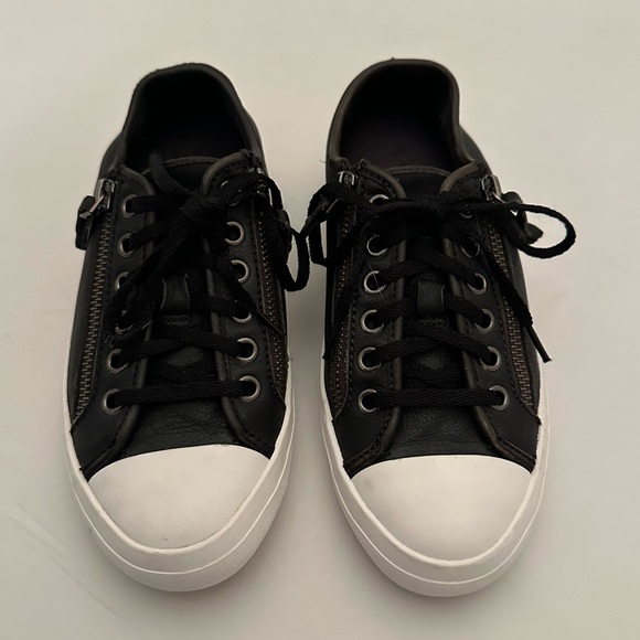 Coach Shoes - Coach Empire Zipper black leather low top sneakers